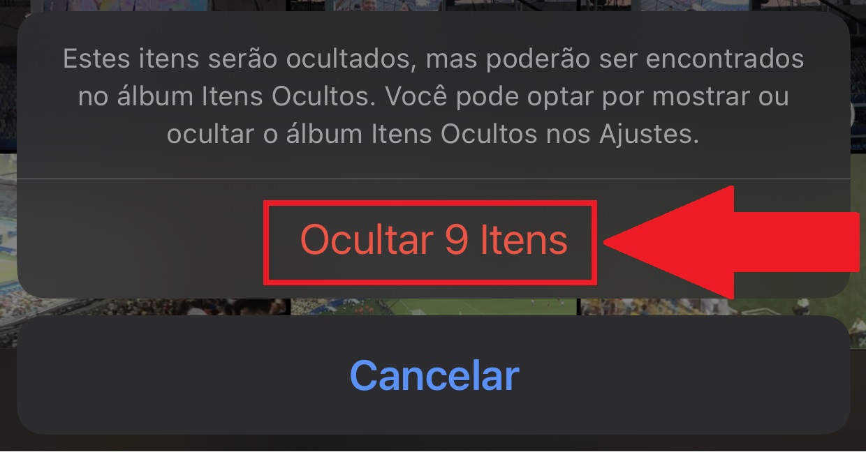 Confirm the option to hide photos