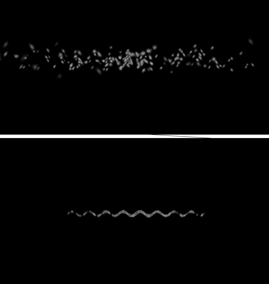 Na imagem, é possível observar o comportamento de superfluidez do condensado de Bose-Einstein, onde o grupo funciona como um único átomo sem perder energia por atrito.