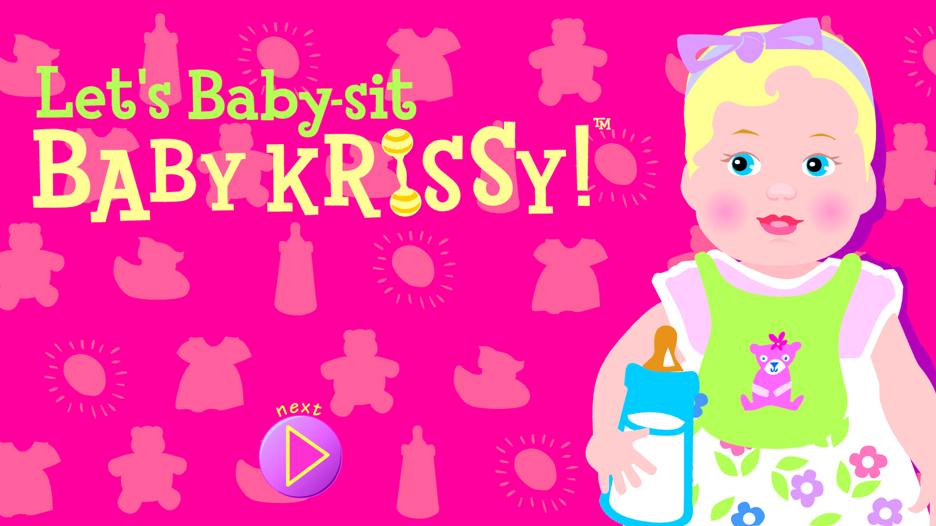 O jogo de cuidar da bebê Krissy foi um dos primeiros lançados no site da Barbie.