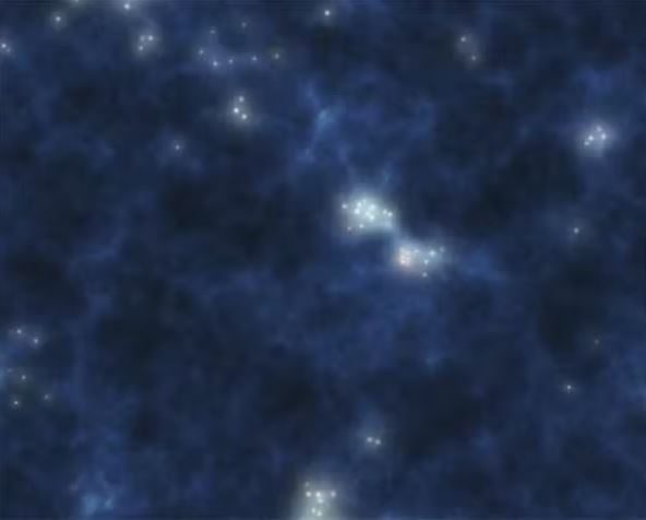 The image shows hydrogen mists that arose in the early universe.