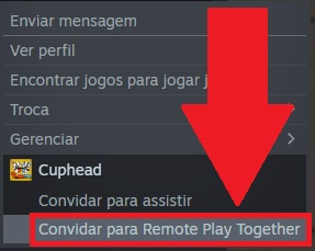 If the game supports Remote Play Together, it will show this option.