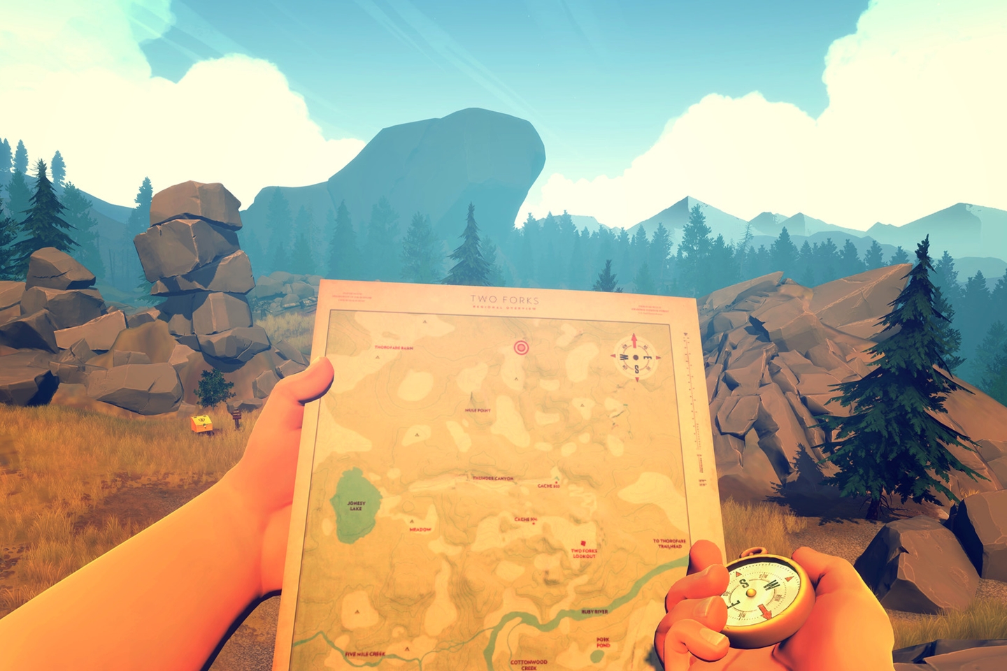 Firewatch é um dos jogos mais populares entre os Simuladores de Caminhada.