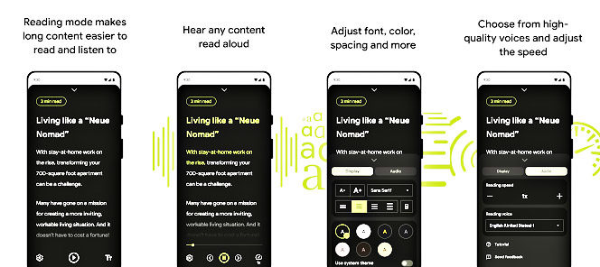 O app Modo de Leitura está disponível na Google Play.
