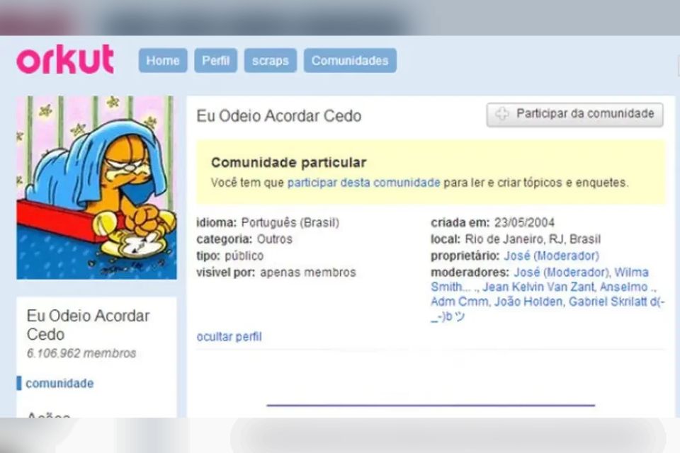 As comunidades do Orkut eram muito populares no início dos anos 2000.