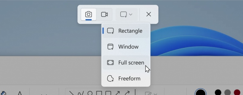 New Snipping Tool combo grab bar.