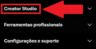 Na opção Creator Studio você tem acesso às estatísticas das suas medias postadas no X / Twitter