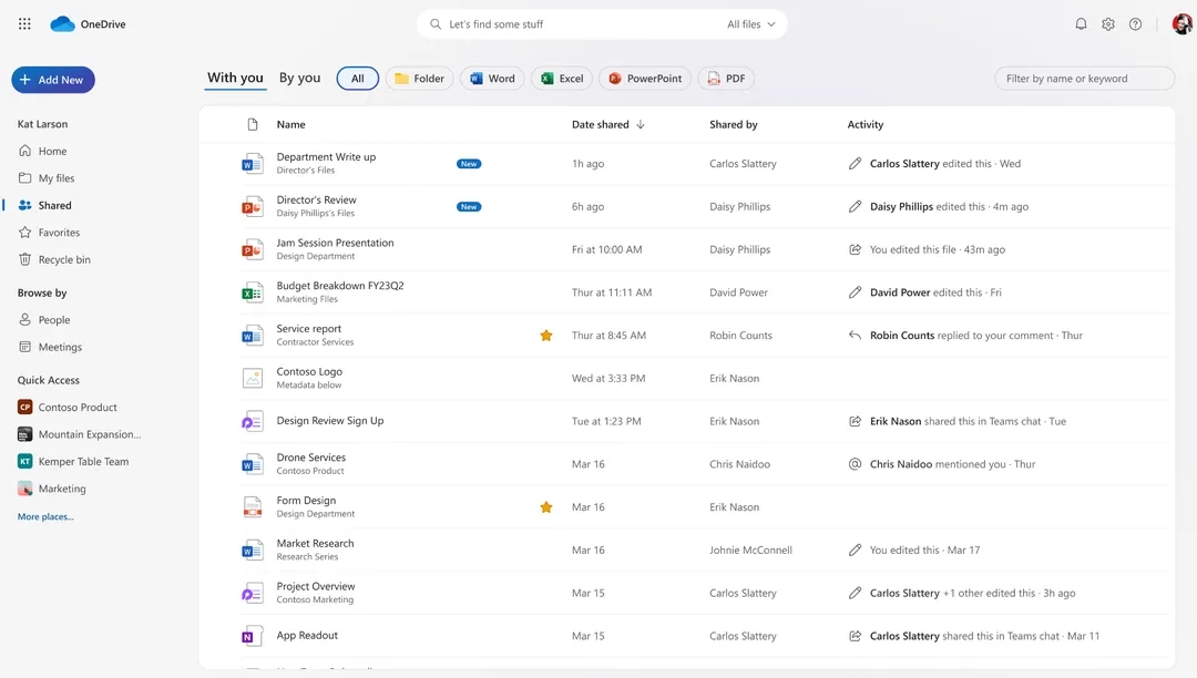 Folders saved as favorites are automatically synced with File Explorer
