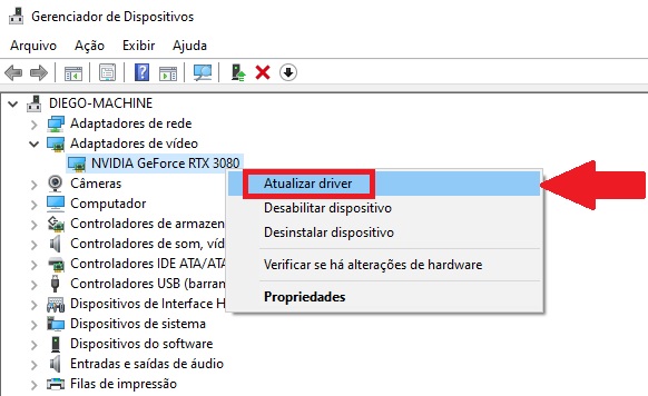 Click on "Update Driver" and the process will start