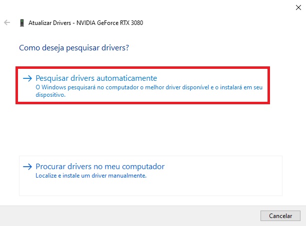 Click "Search for drivers automatically" and Windows will search for the best solution for your video card.