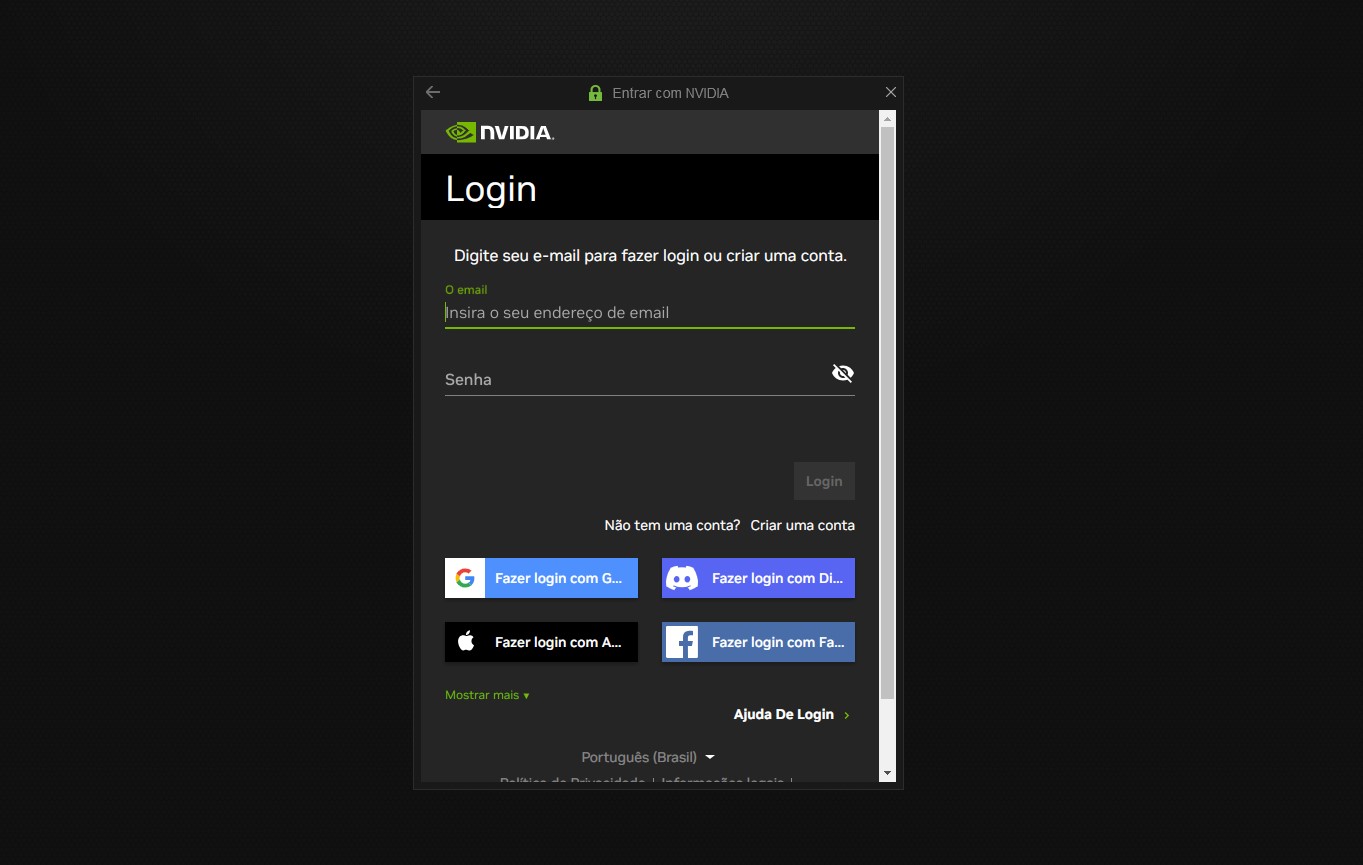 You must sign in to use the GeForce Experience app