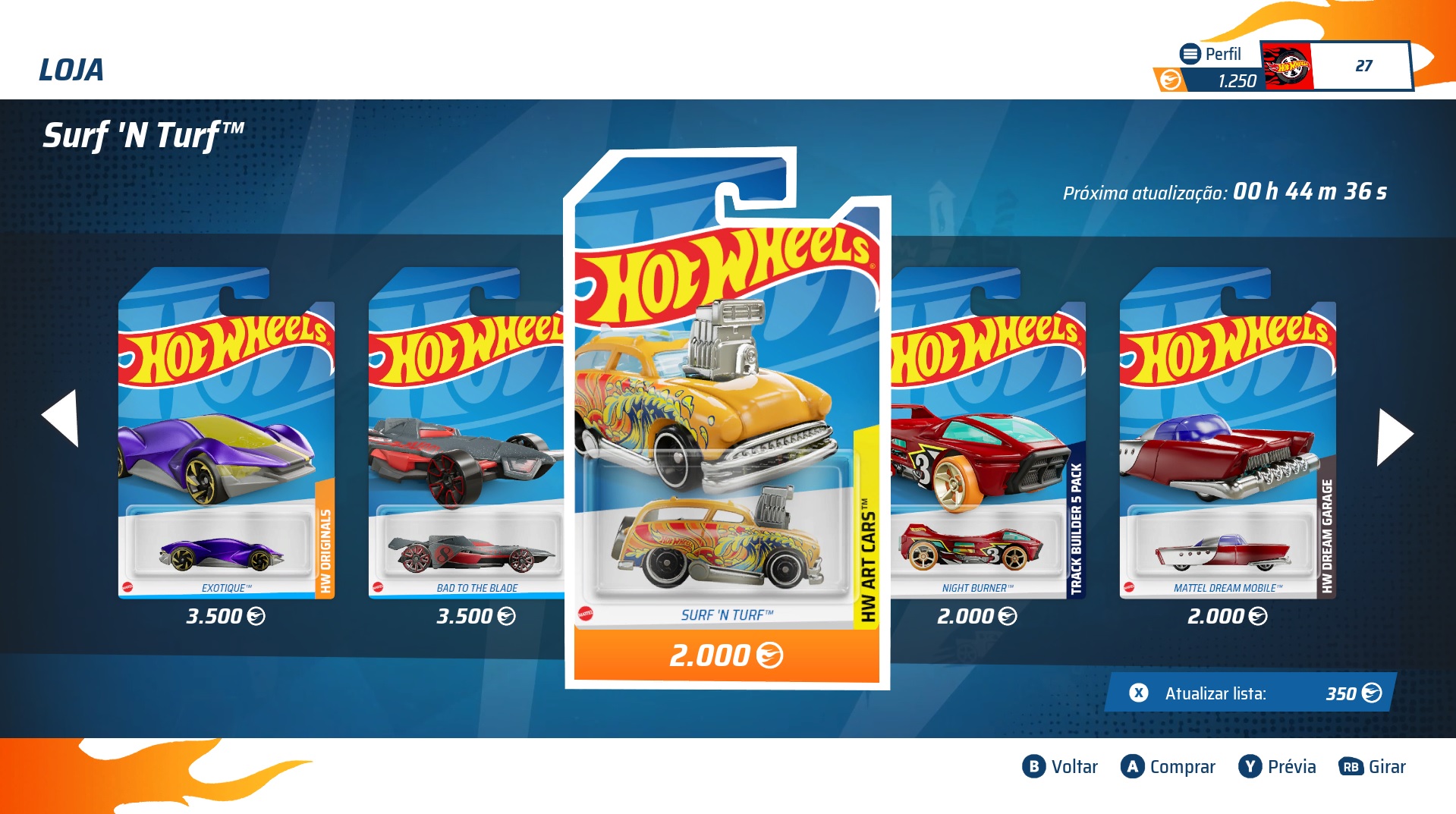 A loja de Hot Wheels Unleashed 2: Turbocharged é viciante