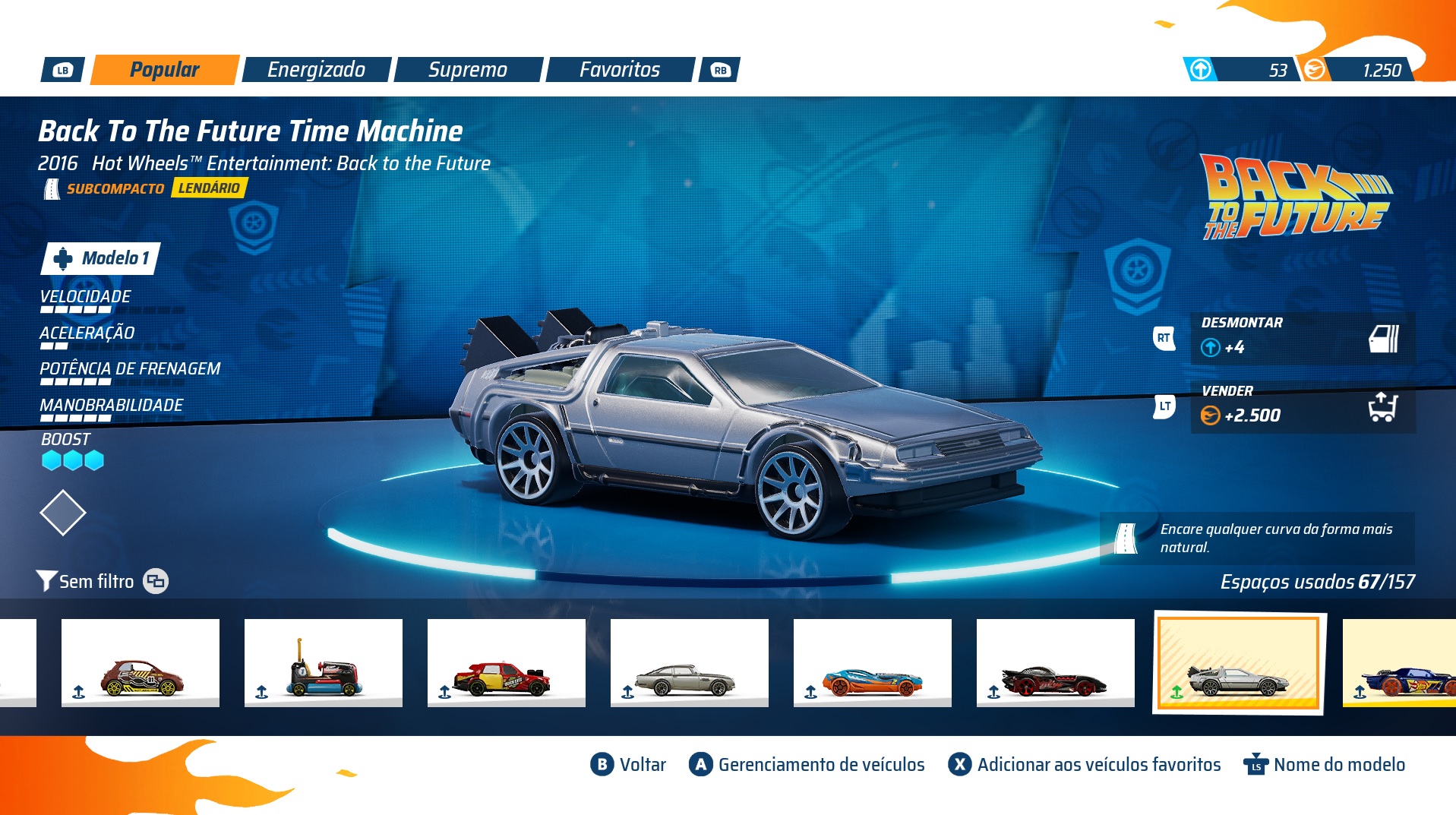 Pelo menos no jogo eu posso dizer que tenho um Hot Wheels DMC DeLorean