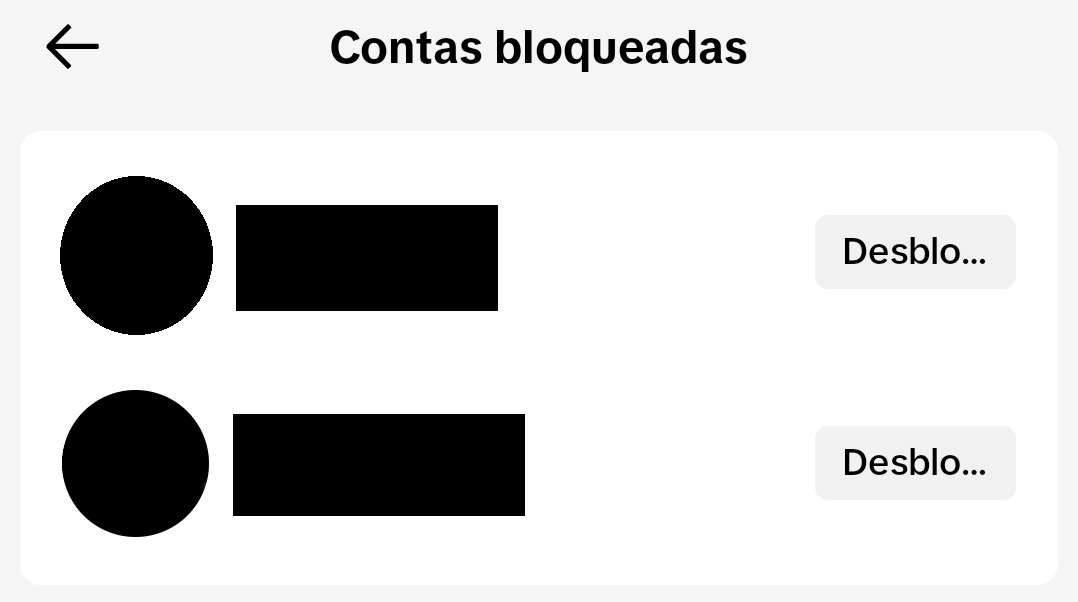 É possível vera lista completa com todas as contas que você bloqueou no TikTok