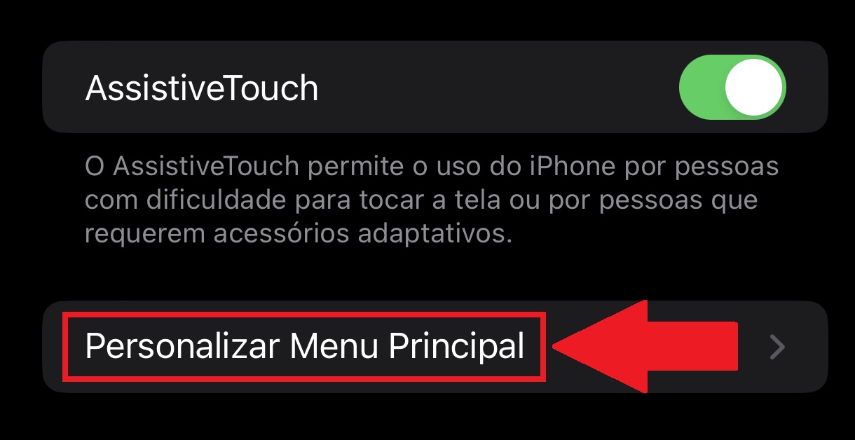 Click "Customize Main Menu" to create shortcuts on your iPhone screen