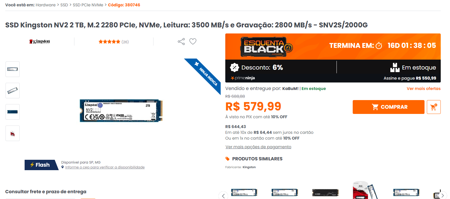 SSD NV2 3500 MB/s