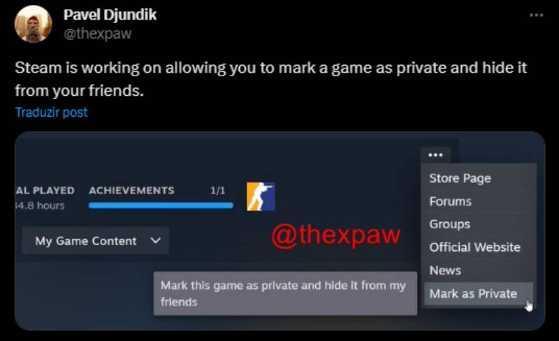Steam trabalha em ferramenta para esconder jogos de seus amigos ( ͡° ͜ʖ ͡°)