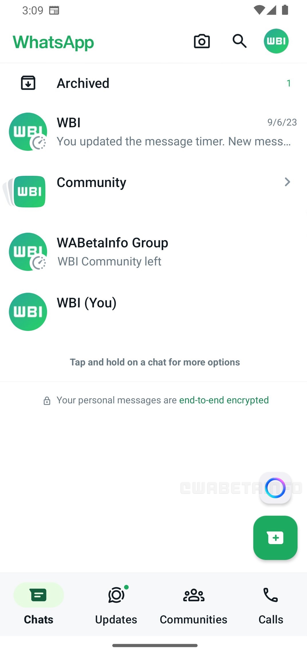 O WhatsApp Beta oferece um atalho para conversas com inteligência artificial.