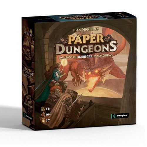 Imagem: Jogo Paper Dungeons, Meeple BR