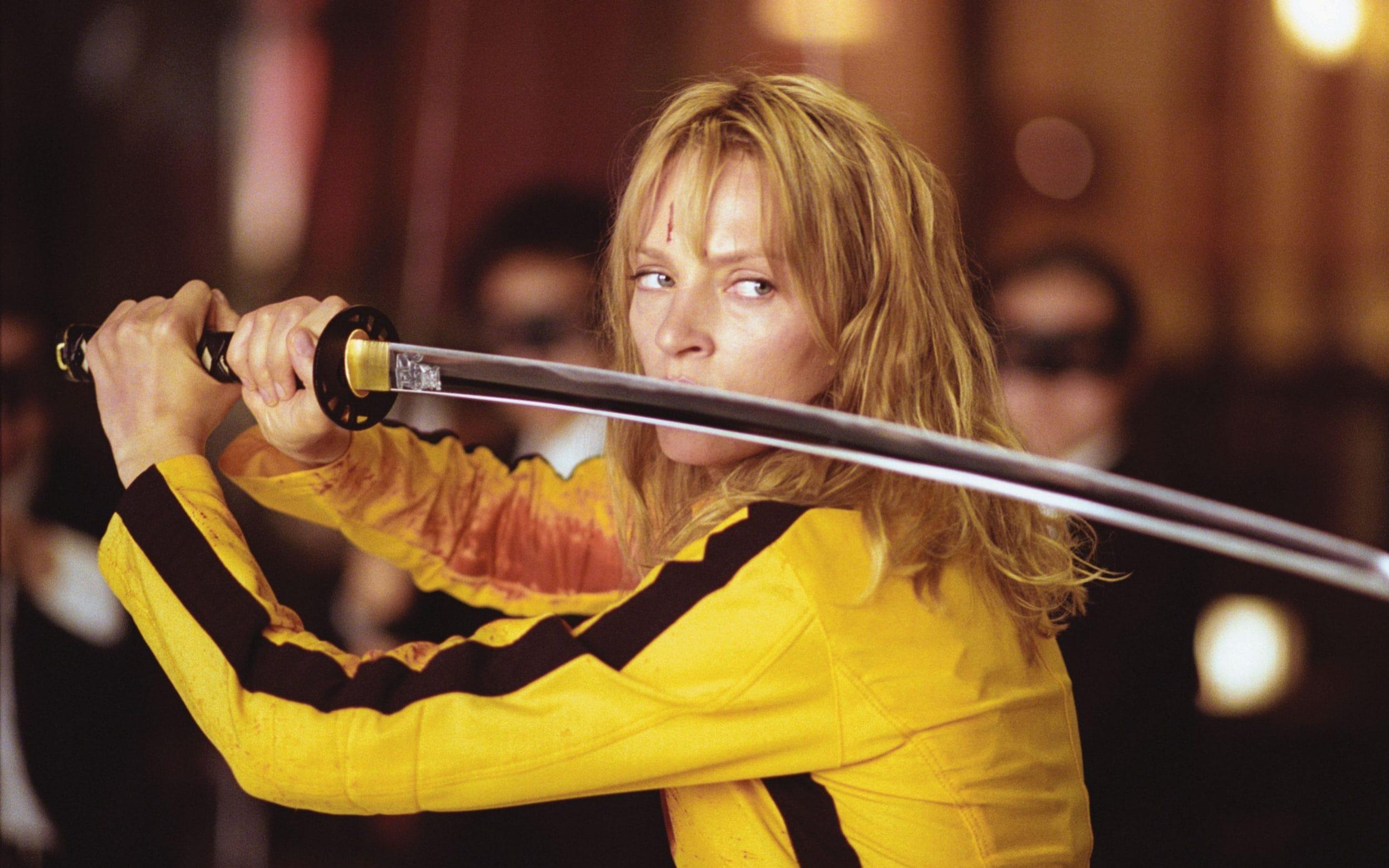 Deadly blow used by the Bride, in Kill Bill, is a reference in one of Shang Tsung's Fatalities in MK1.