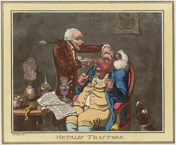 Caricatura mostrando o tratamento com o dispositivo Perkins. (Fonte: Getty Images)
