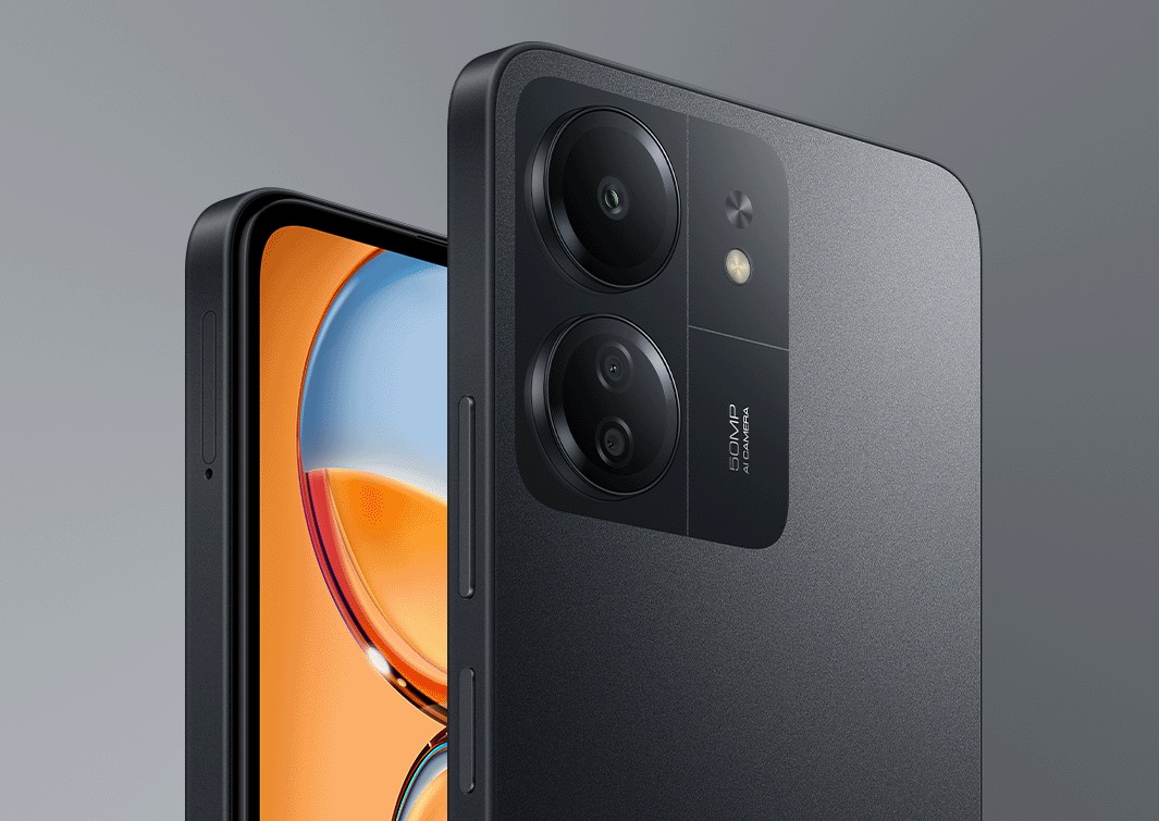 O Redmi 13C é vendido nas cores preto, azul e verde.
