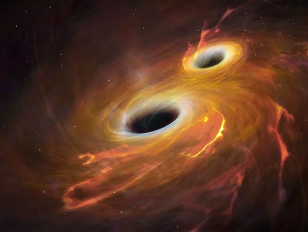 Interação de buracos negros deu origem às ondas. (Foto: Reprodução Live Science)