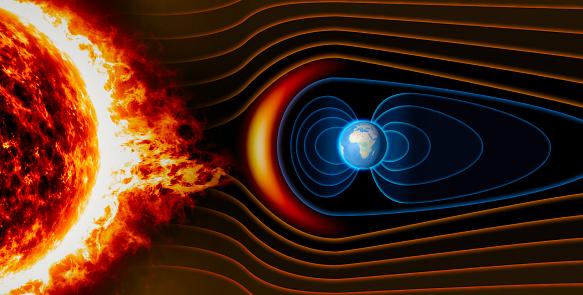 Campo magnético envolve e protege o planeta de ventos solares, jatos de plasma e radiação cósmica (Fonte: GettyImages/Reprodução)