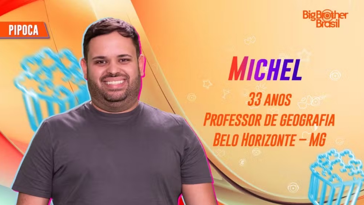 Michel, brother do grupo pipoca no BBB24