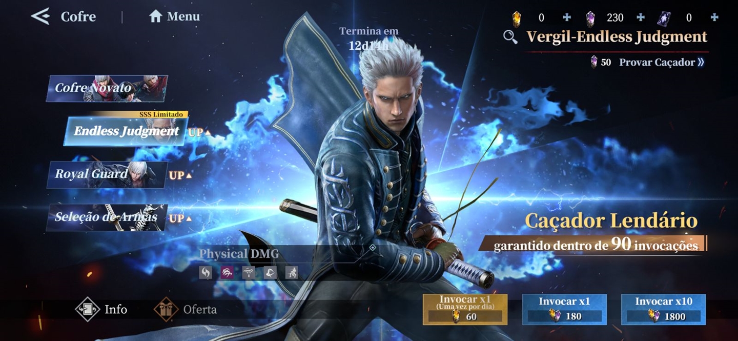 There are packages that cost up to R$500 to unlock Vergil in Devil May Cry: Peak of Combat.