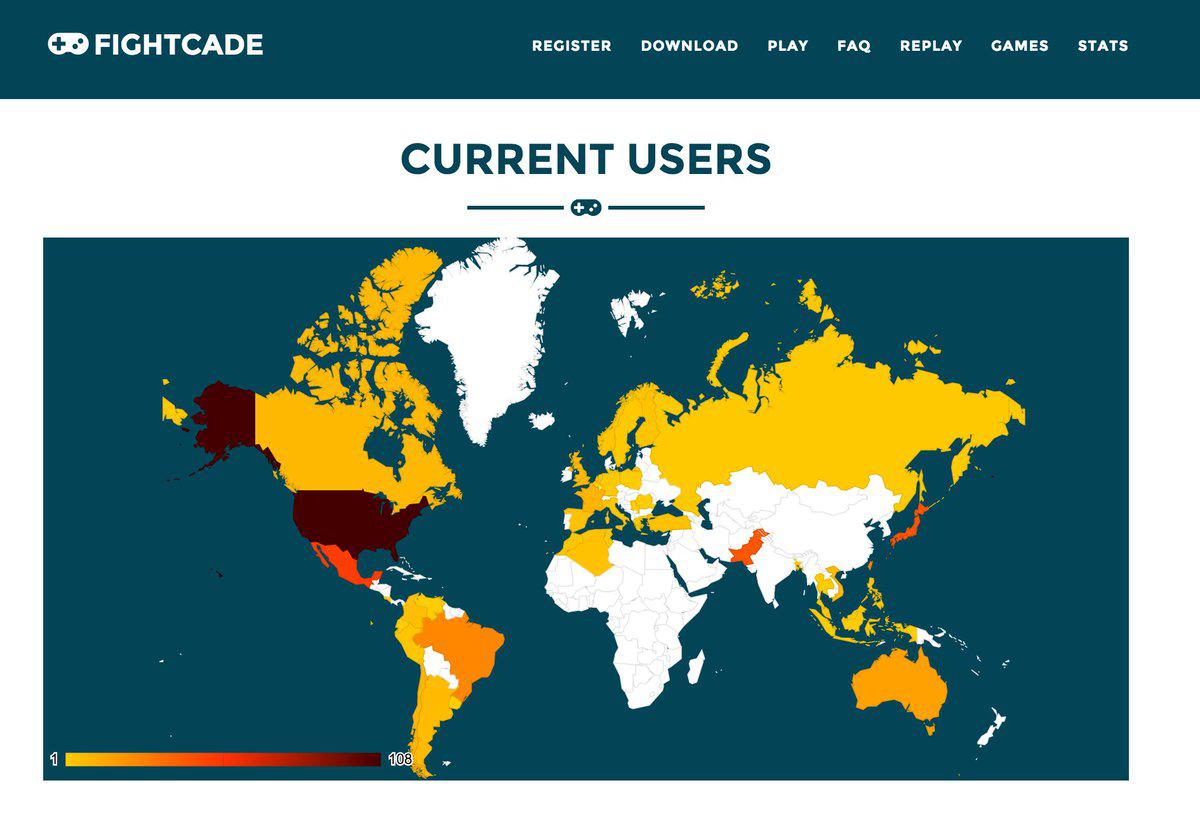 Países que mais usavam Fightcade em 2016 para jogar jogos de fliperama