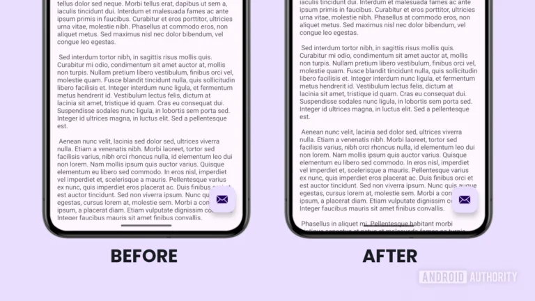 Com a exibição edge-to-edge, aplicativos podem exibir elementos na Barra de Status e na Barra de Navegação do Android.