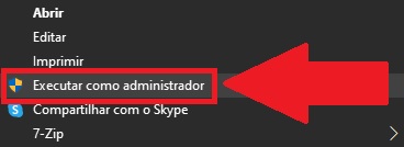 É preciso estar como administrador do sistema para executar o arquivo de instalação