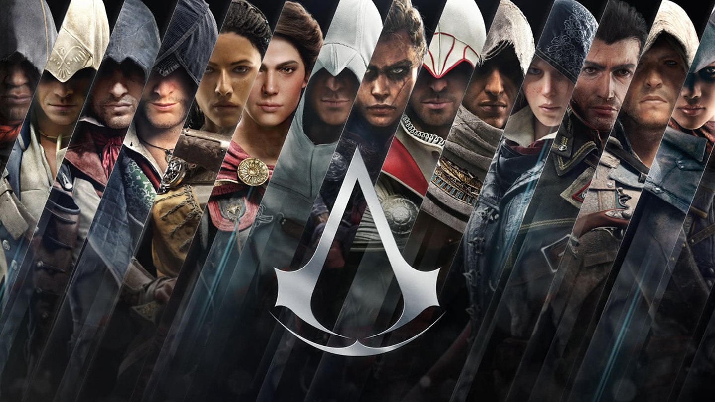 Protagonistas da franquia Assassin's Creed ao longo dos anos.