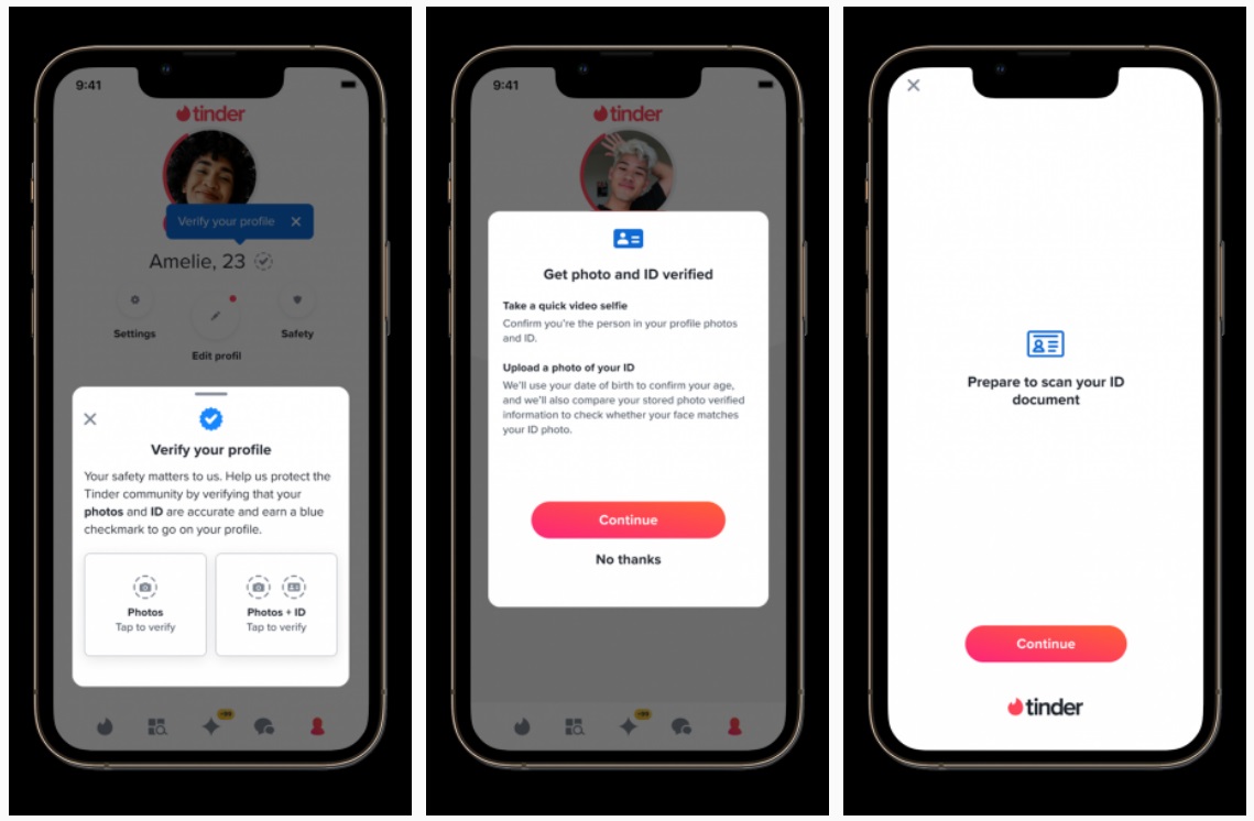 As etapas de verificação de identidade são todas feitas pelo aplicativo no celular.