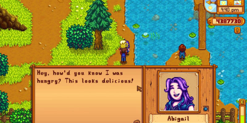 Abigail parece ter o estômago sem fundo, sempre dando a entender que vai comer os presentes que recebe.