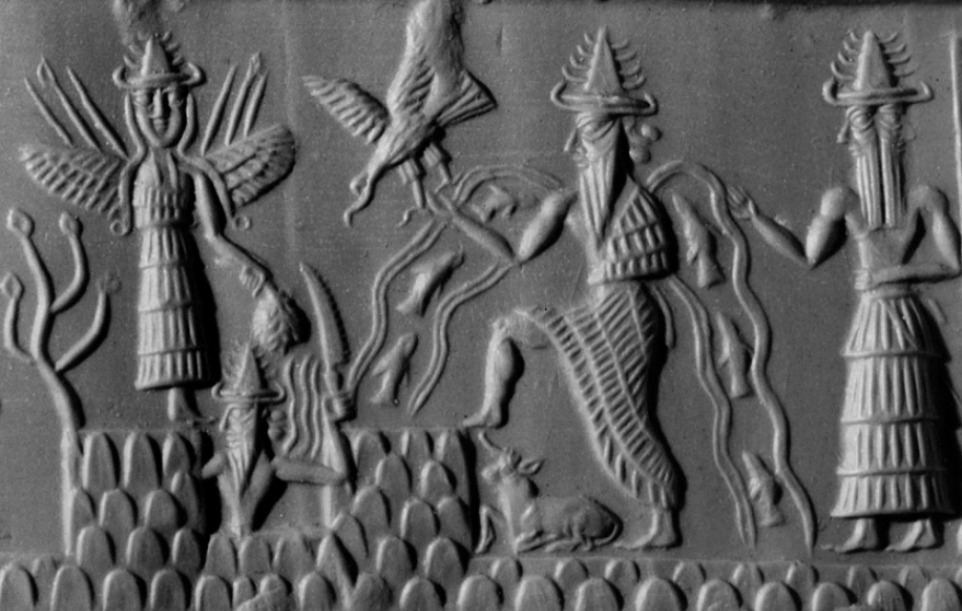 Inanna, Utu, Enki e Isimud (Fonte: Wikipedia/Reprodução)