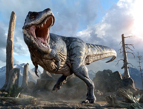 O T-Rex provavelmente tinha lábios que escondiam suas presas. (Fonte: GettyImages/ Reproducão)