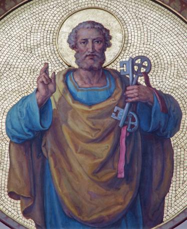 São Pedro, representado com autoridade e poder espiritual, segurando as chaves do Reino dos Céus. (Fonte: Getty Images/Reprodução)