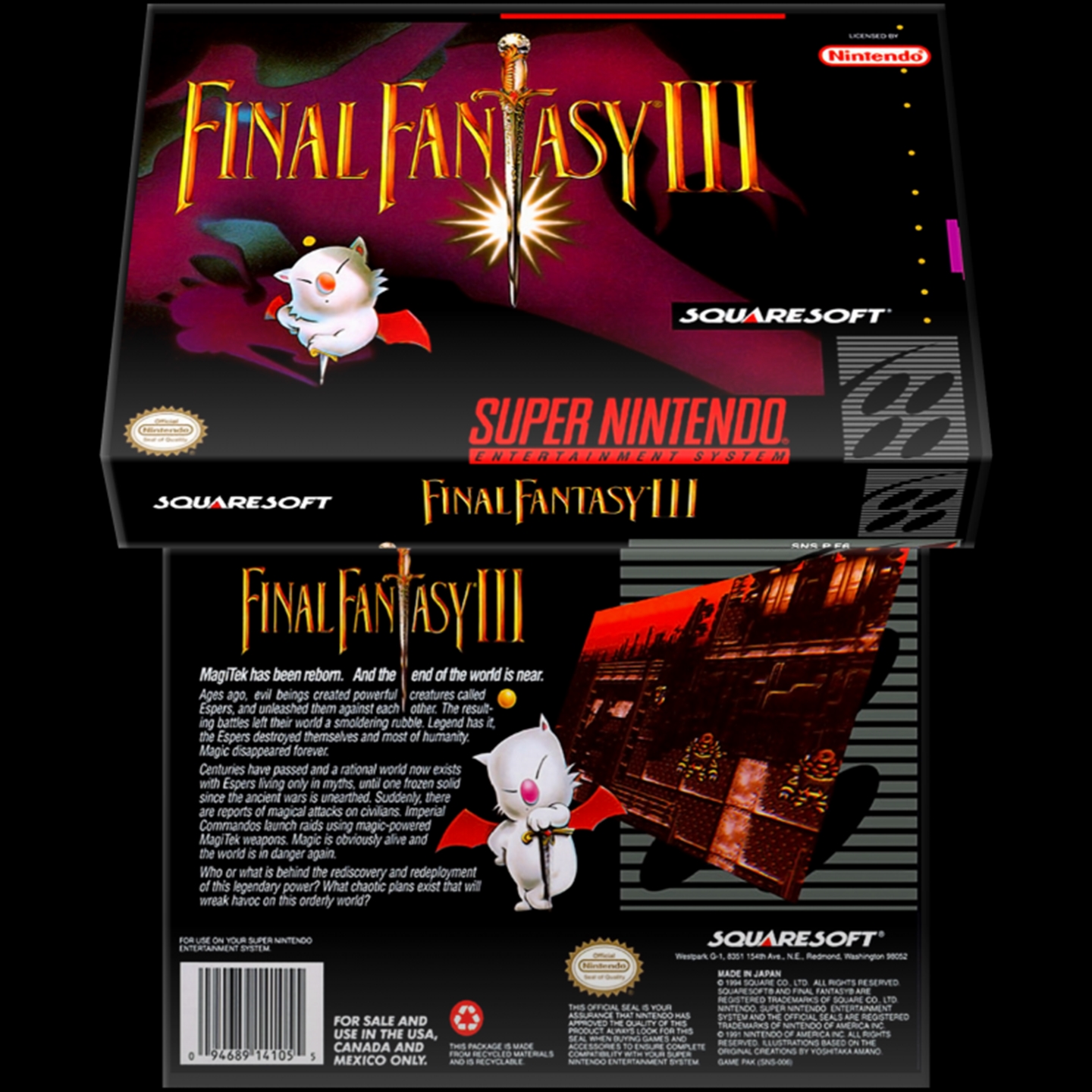 Cartucho norte-americano de Final Fantasy III (ou VI).