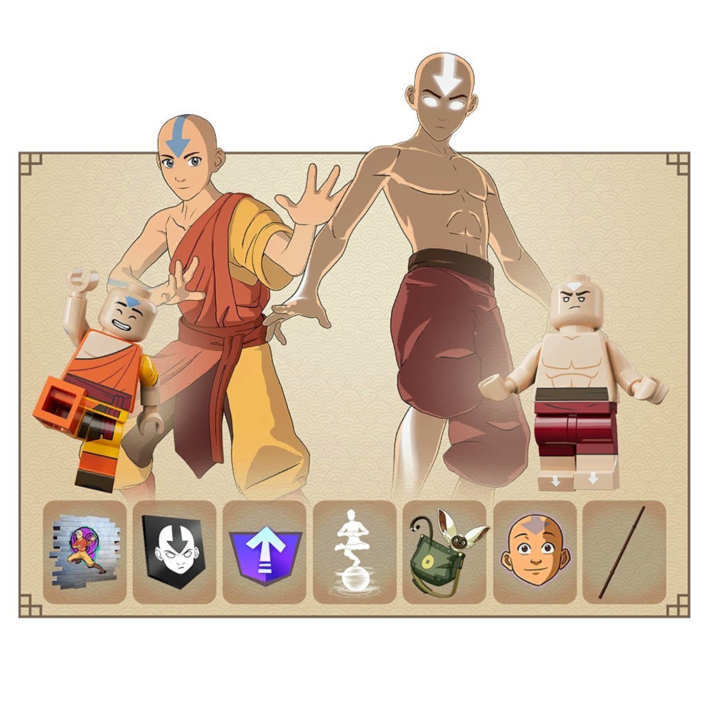 Aang's skin will be available through a Mini Battle Pass that arrives at Fortnite next Friday (12).