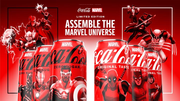 Ao todo, 38 heróis e vilões da Marvel compõem a ação publicitária com a Coca-Cola.