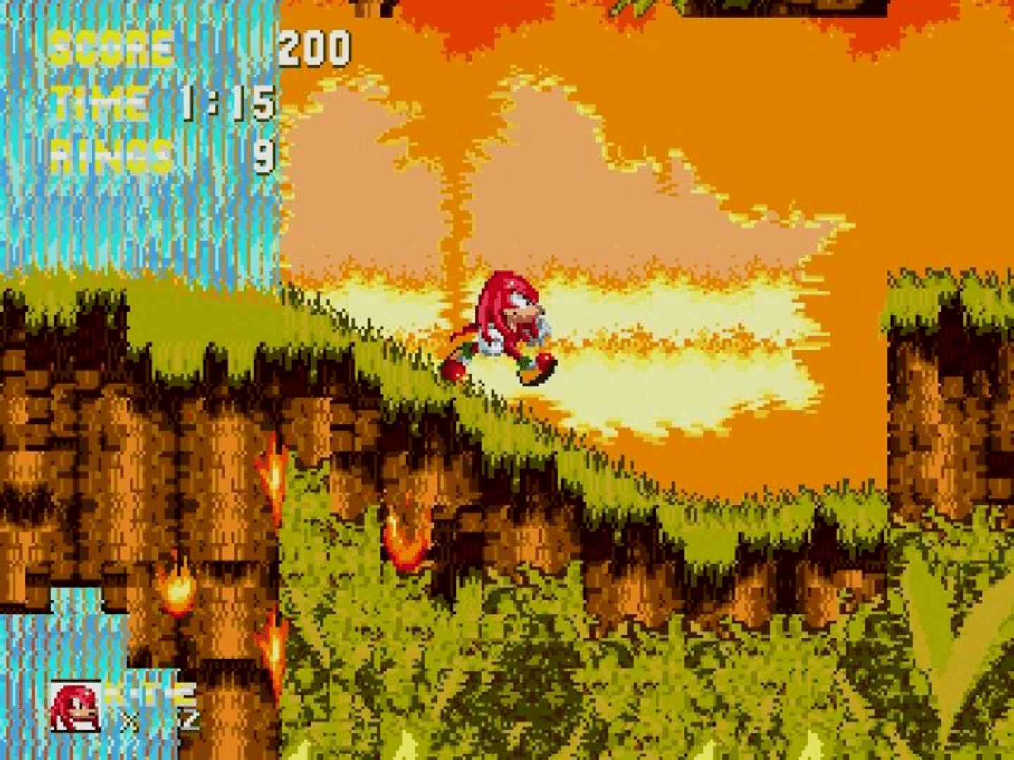 Knuckles was introduced in Sonic 3 as one of Sonic and Tails' adversaries.  (Source: Backloggd/Reproduction)
