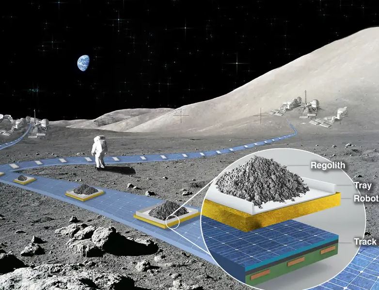 NASA planeja fazer sistema ferroviário na Lua para mover regolito lunar