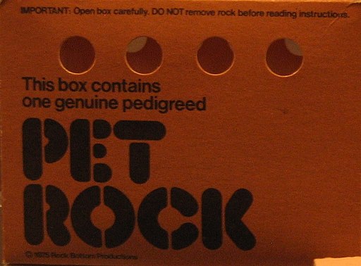 Caixa da Pet Rock. (Fonte: Wikimedia Commons/Reprodução)