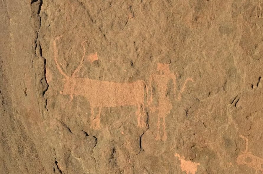 Artes rupestres mostram que havia forte identidade entre o povo e as vacas. (Fonte: Julien Cooper et al, The Conversation/ Divulgação) 