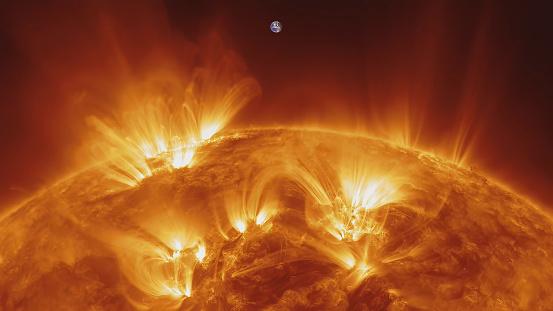 As explosões solares levam partículas até a Terra. (Fonte: GettyImages/ Reprodução)