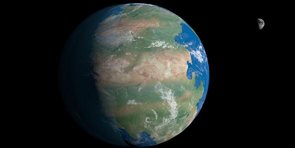 Simulação da Terra na época da existência da Pangeia. (Fonte: GettyImages)