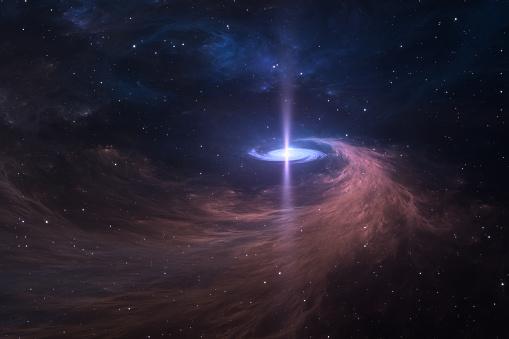 Quando uma estrela se aproxima demais de um buraco negro supermassivo ocorre o fenômeno conhecido como Evento de Perturbação de Marés (Fonte: Getty Images/Reprodução)