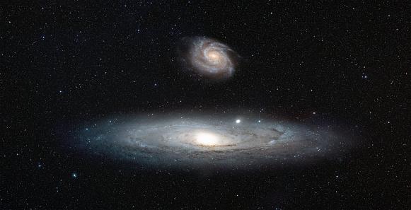 Via Láctea e Andrômeda orbitam entre si em um movimento radial. (Fonte: GettyImages)
