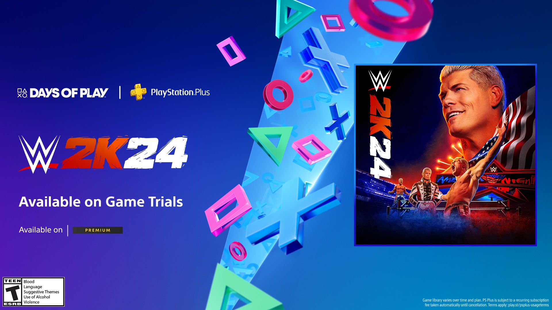 WWE 2K24 will be available for testing on PS Plus Deluxe at the end of May.
